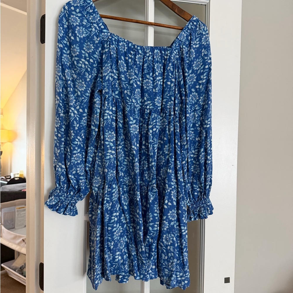 Blue Floral Women's Dress